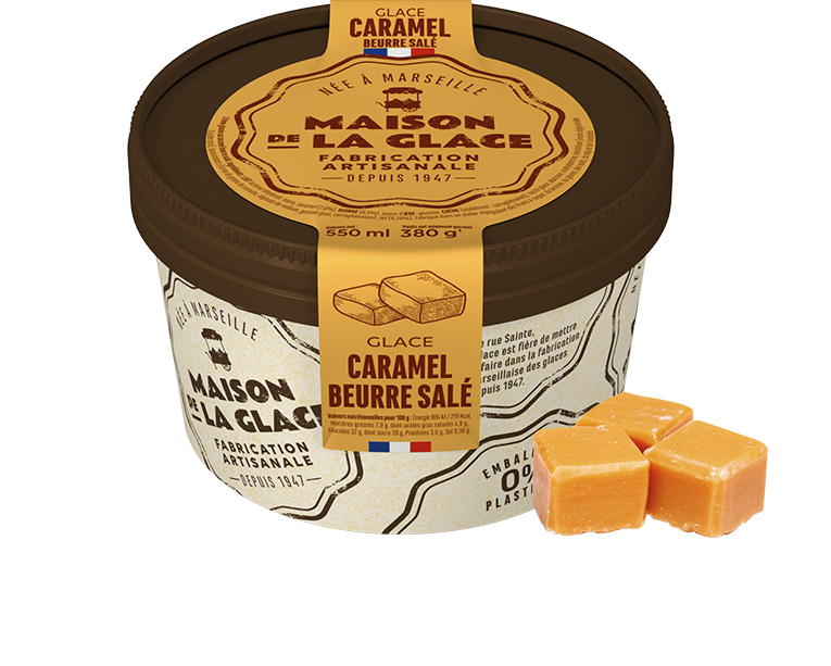 Maison de la Glace pot 500 ml glace caramel beurre salé fabrication artisanale
