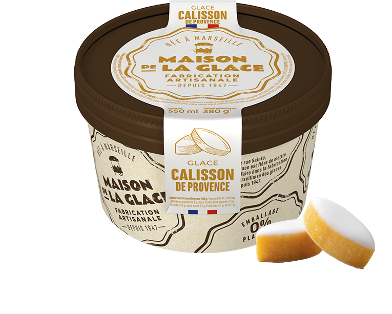 Pot 500 ml glace calisson provence Maison de la Glace