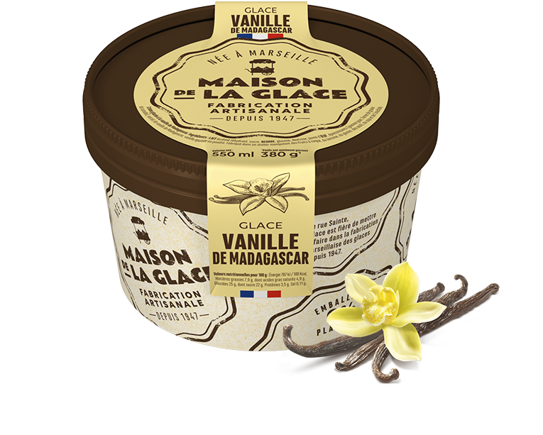 Pot Maison de la Glace 500 ml glace vanille Madagascar fabrication artisanale France