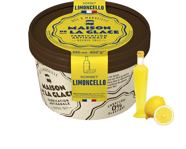 500 ml pot sorbet Maison de la glace Limoncello provence