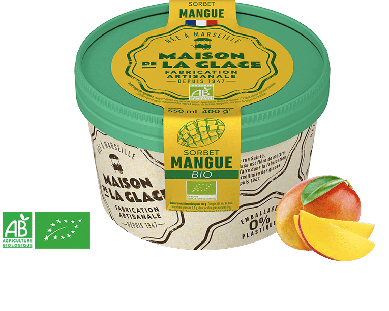 Pot bio sorbet mangue - Maison de la Glace