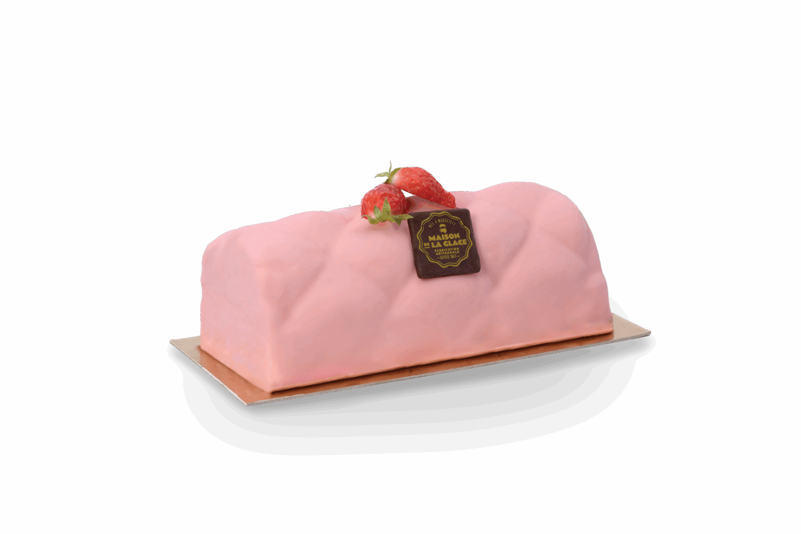 Bûche glace fraise vanille de Madagascar