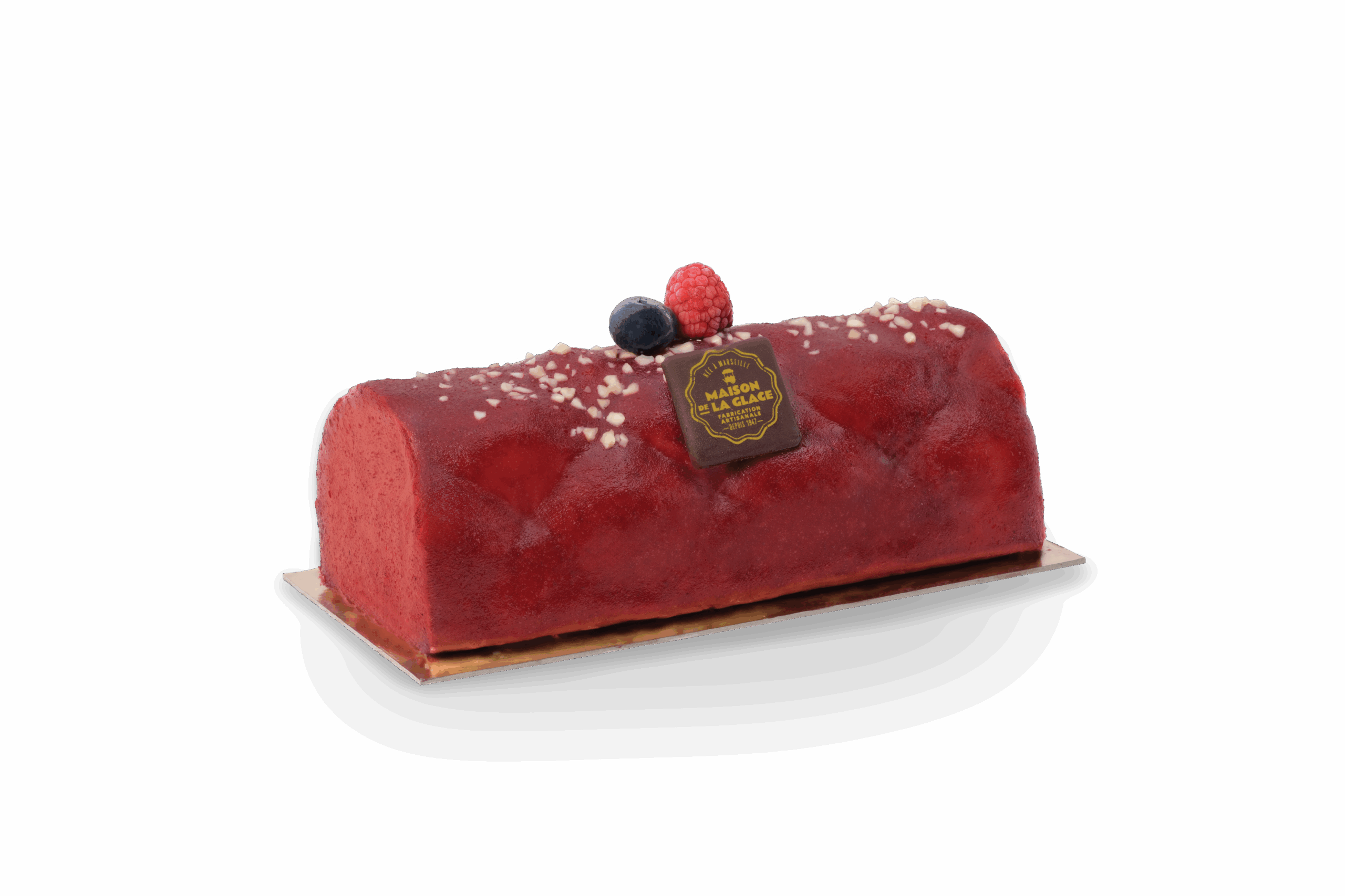 Bûche glace nougat sorbet fruits rouges