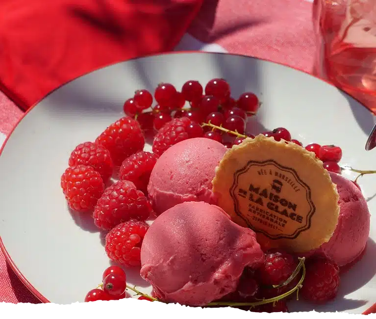 Sorbet framboise groseille - Maison de la Glace - Slider mobile