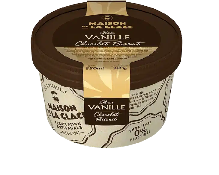 Pot de glace vanille chocolat biscuit - Maison de la Glace